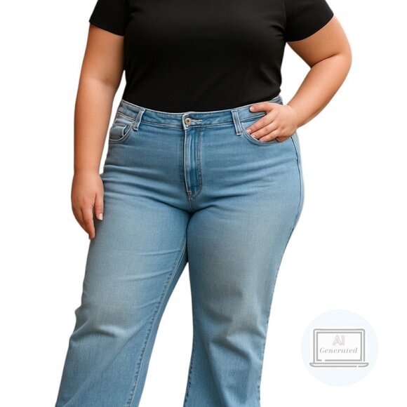 Torrid Womens Bombshell Wide Leg High Rise Jean Light Wash Plus Size 22R - Picture 1 of 13